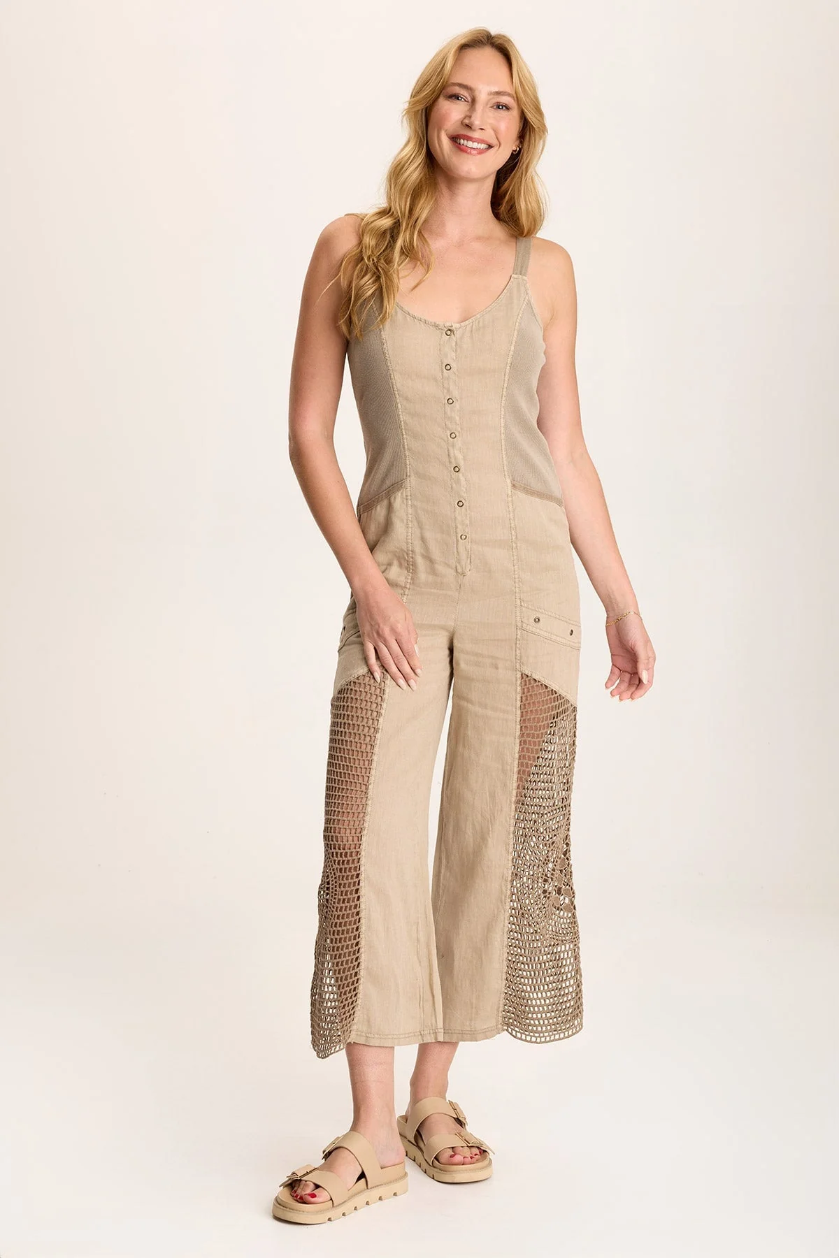 Anamita Linen/Crochet Jumpsuit - Easypint