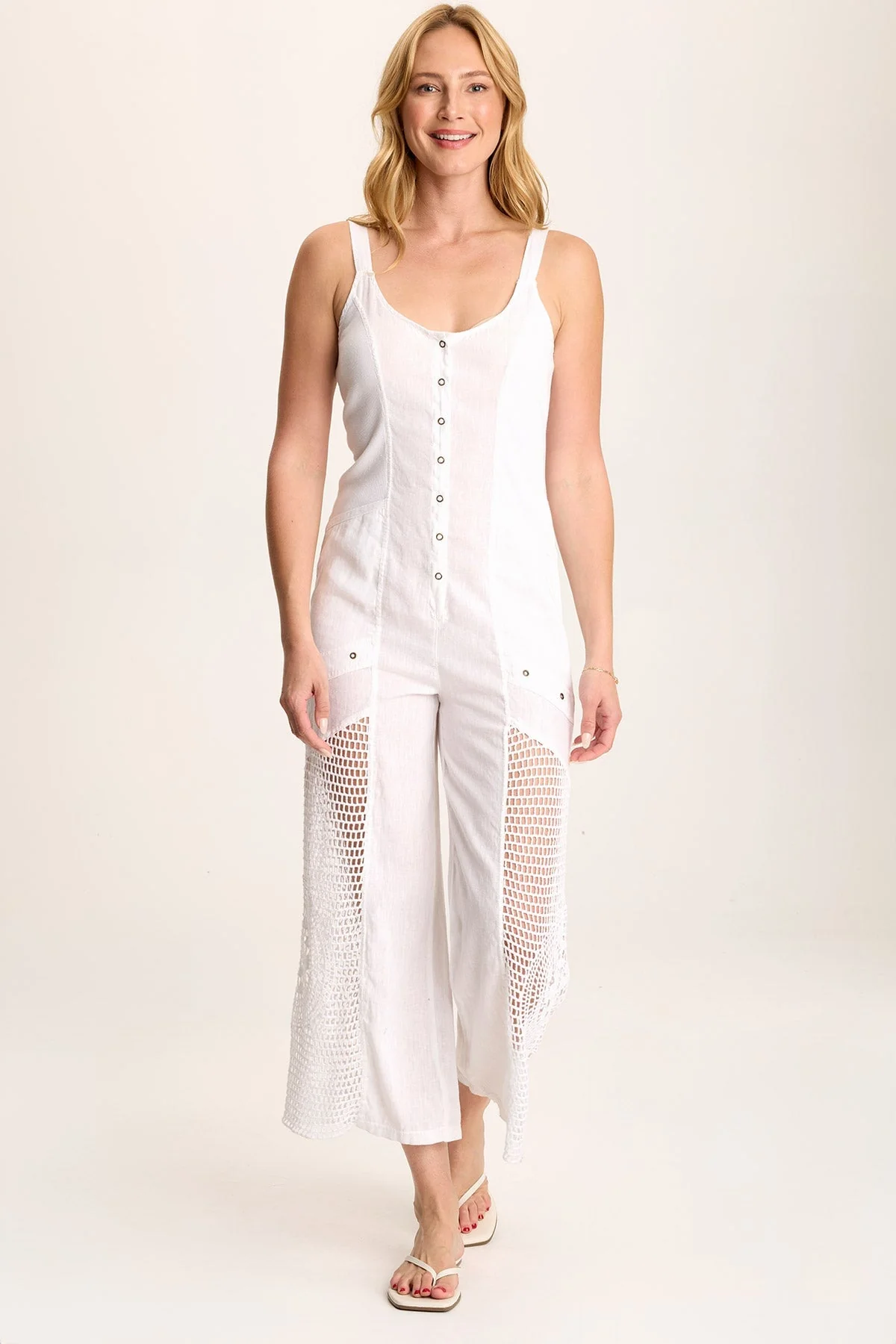Anamita Linen/Crochet Jumpsuit - Easypint