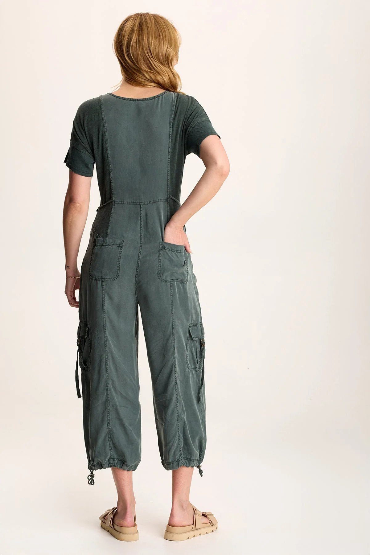Naveen Short Sleeve Twill Banded Jumpsuit - Easypint