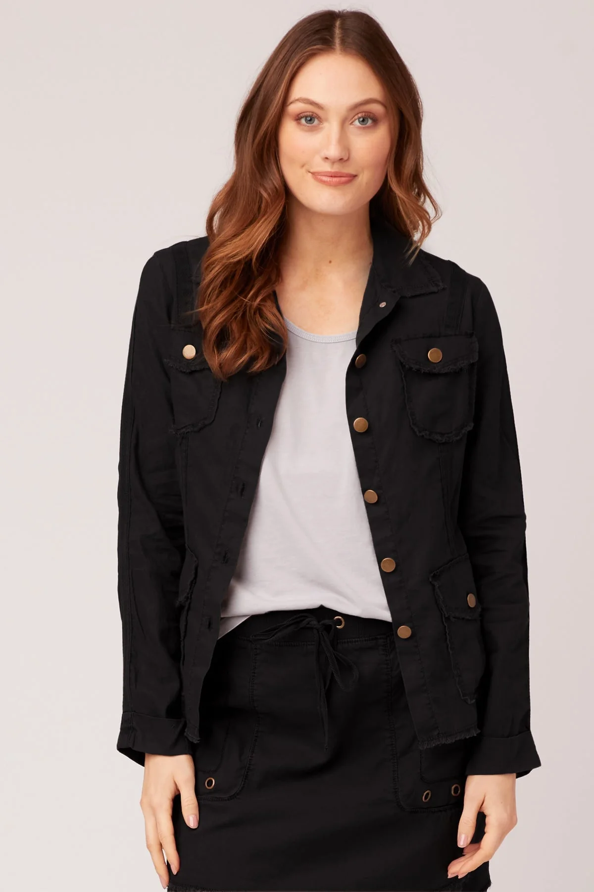 Cotton Linen Raw Edge Safari Jacket - Easypint