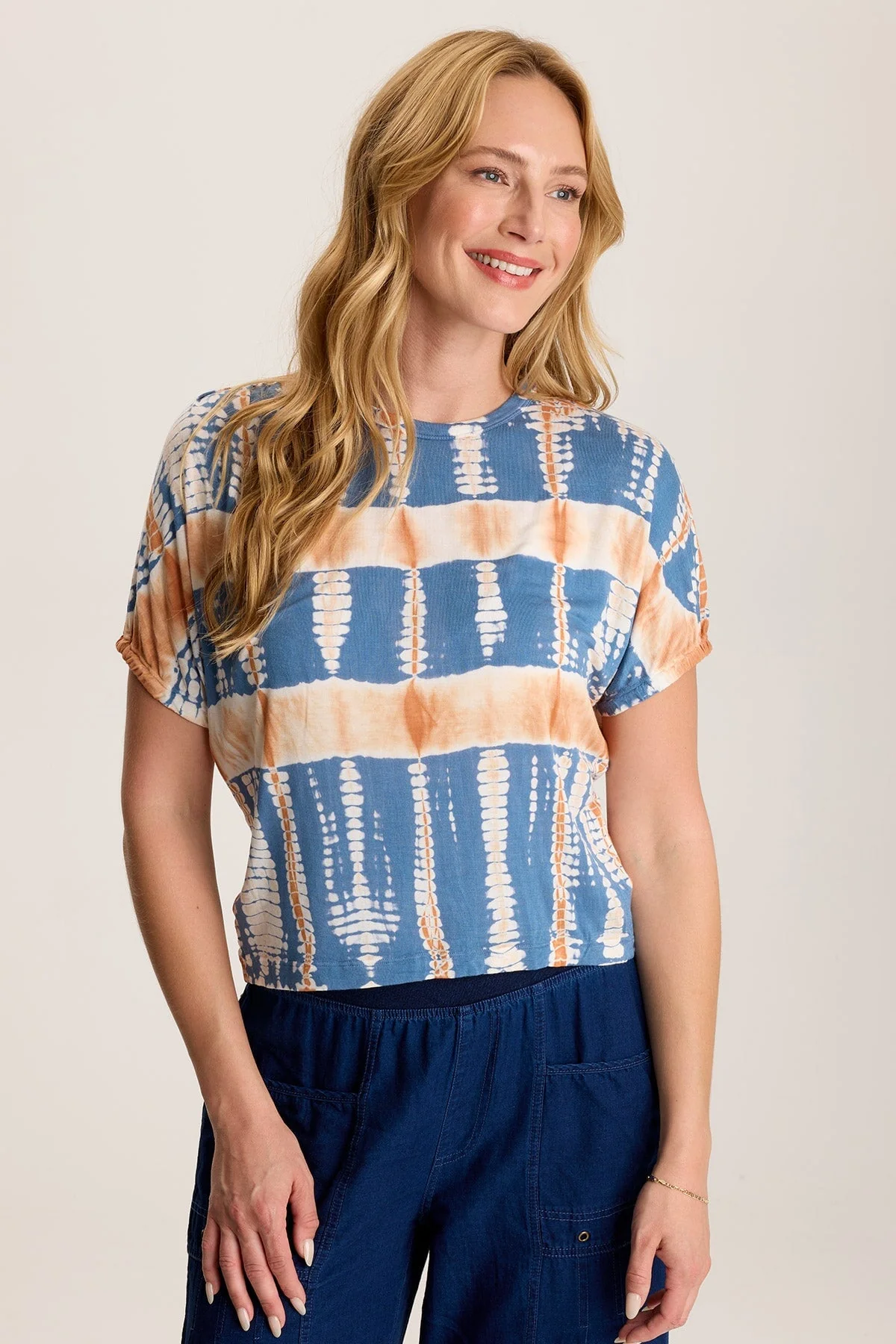 Valensi Soft Jersey Banded Sleeve Tee - Easypint