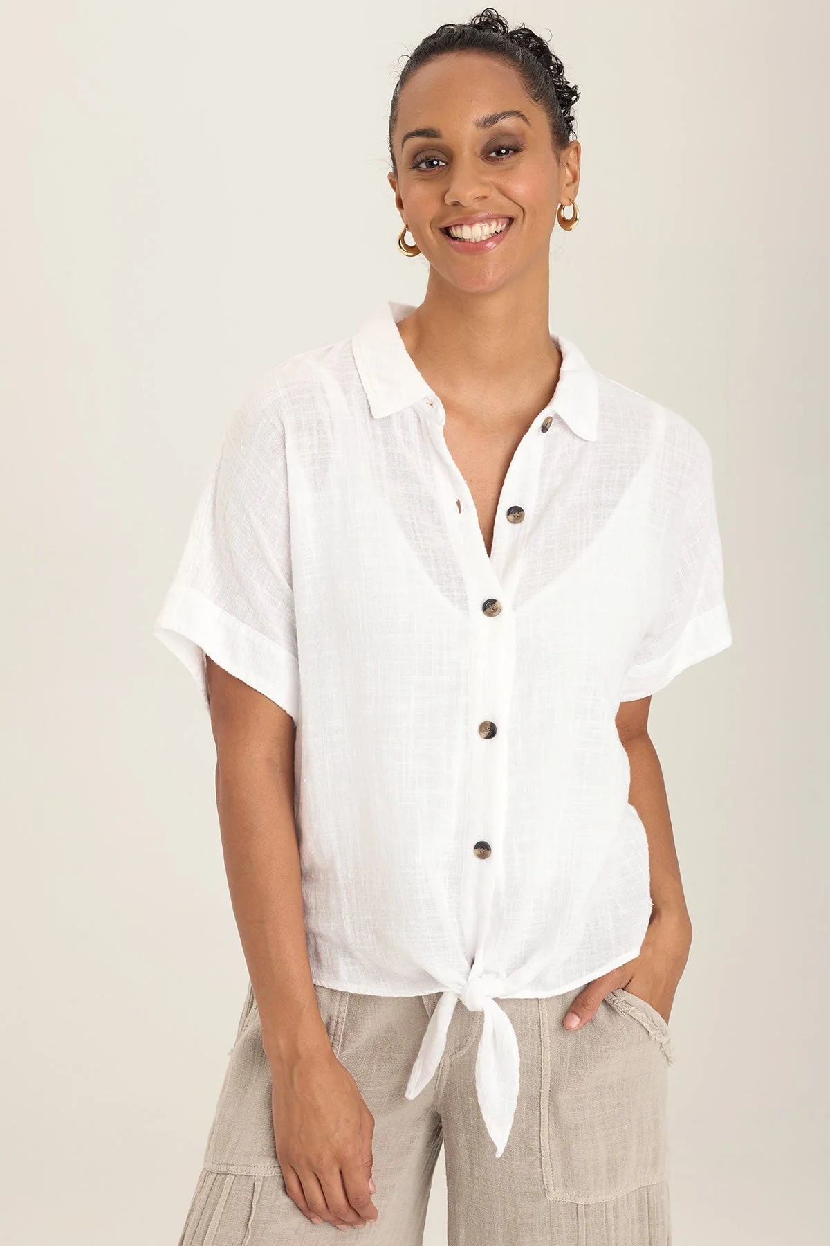 Gauze Teagan Tie Top - Easypint