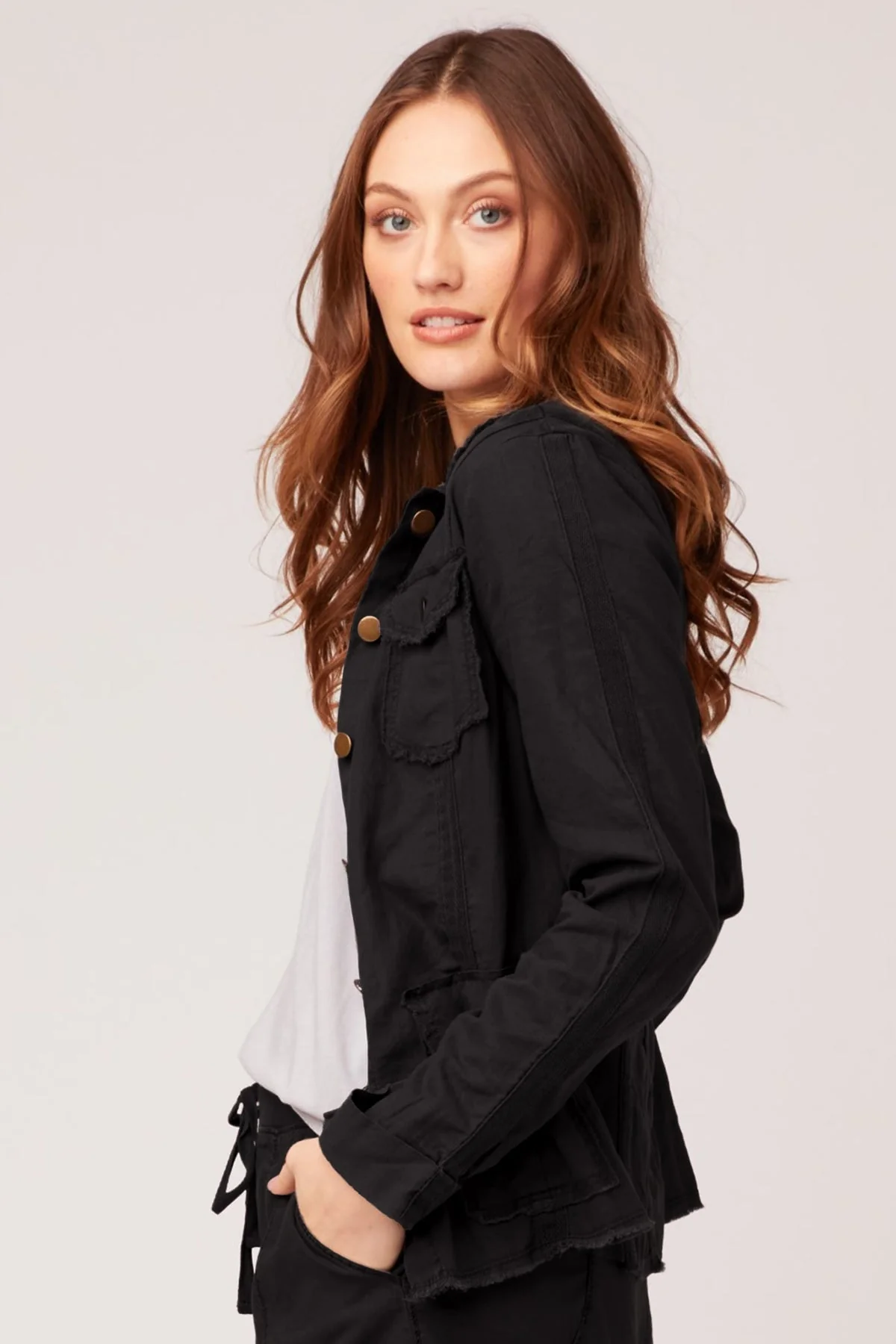 Cotton Linen Raw Edge Safari Jacket - Easypint