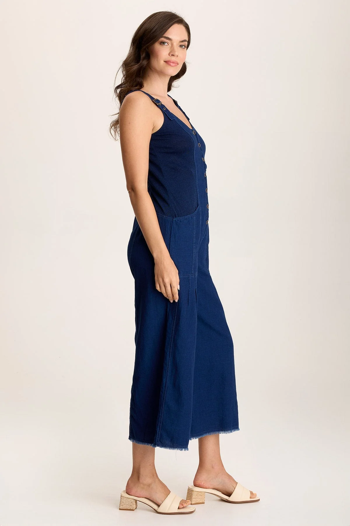 Jalila Mock-Denim Jumpsuit in Indigo Twill - Easypint