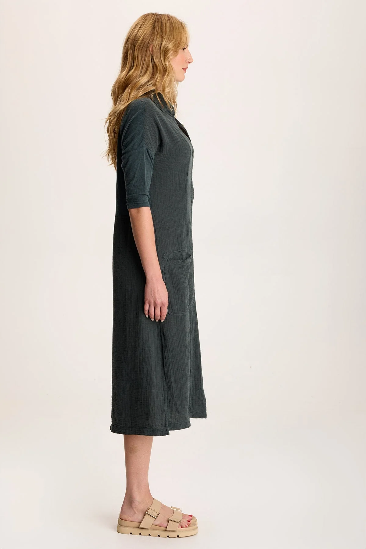 Hogue Gauze Duster Dress with Snap Front - Easypint