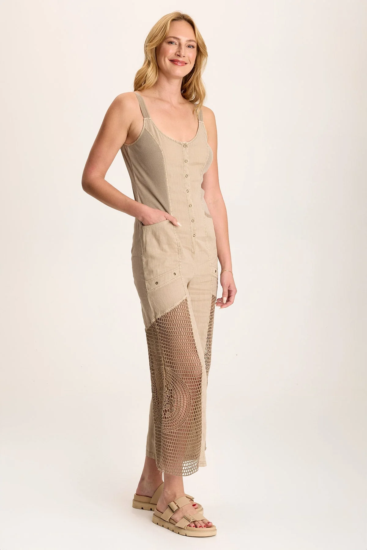Anamita Linen/Crochet Jumpsuit - Easypint